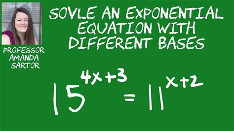 Solve An Exponential Equation With Different Bases Youtube