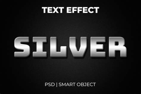 Efecto De Texto 3d Plateado Archivo PSD Premium