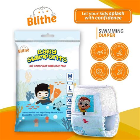 blithe baby disposable swim pants diaper kids toddler child cloth s m l ...