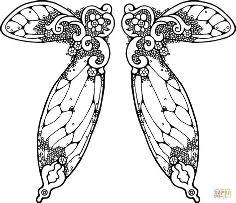 fairy wings colouring pages