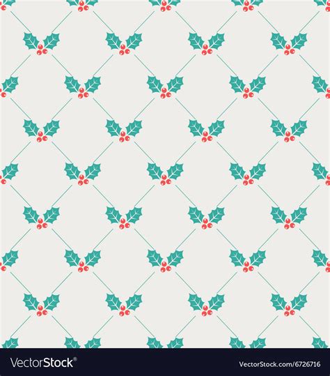 Vintage seamless wallpaper with holly berries Vector Image