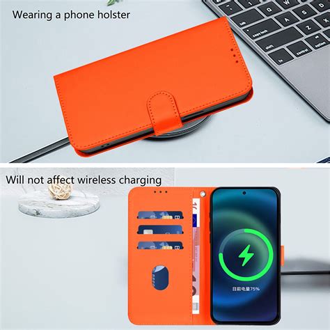For Infinix Hot 50 5G Skin Feel Solid Color Leather Phone Case With Lanyard Orange Alexnld