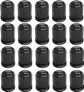 20 Pcs Tyre Valve Caps Plastic Dust Caps Cover Black For Universal Fit