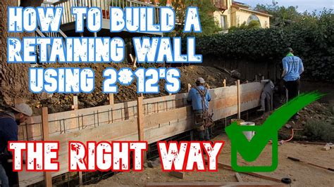 How To Set Concrete Forms For A Retaining Wall Using 212s All