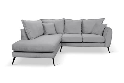 Furnitureinstore Gabriel Grey Velvet Corner Sofa Lhc Sofas From