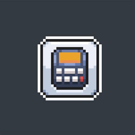 Signo De Calculadora En Estilo Pixel Art Vector Premium