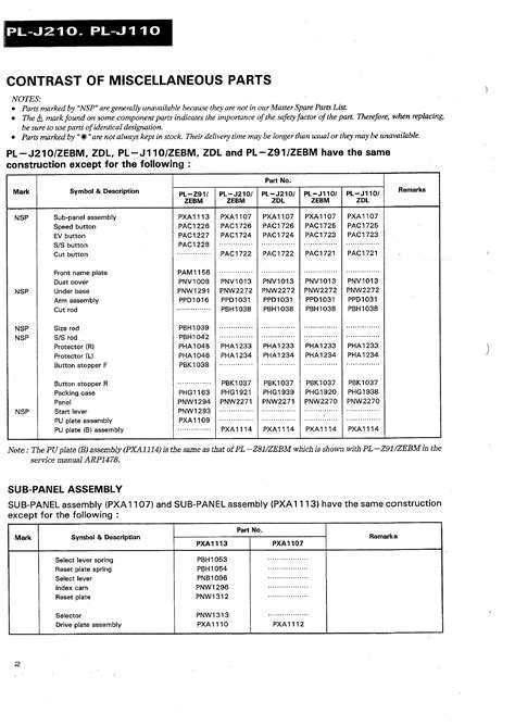 Service Manual for PIONEER PL-J210 - Download