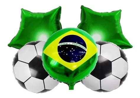 Balão Metalizado Brasil Futebol 45cm MercadoLivre