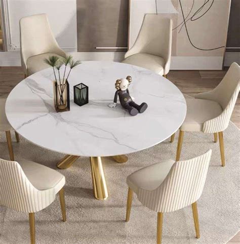 Turin Round Sintered Stone Dining Table In Singapore 