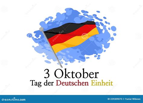 Translation October German Unity Day Vector Illustration Stock