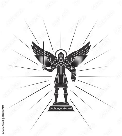 Archangel Michael Christian Symbol Stock Vector Adobe Stock