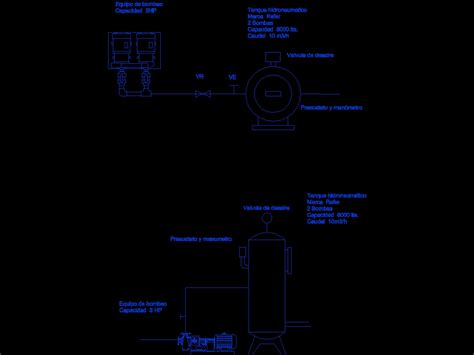 Tanque hidroneumático en AutoCAD Descargar CAD 21 14 KB Bibliocad