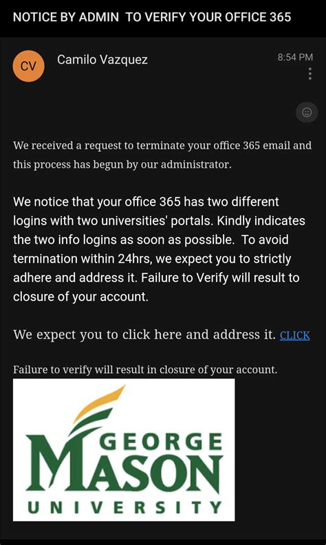 Office 365 Termination Email? : r/gmu