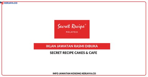 Secret Recipe Cakes And Cafe ~ Pembantu Sumber Manusia Eksekutif Sumber Manusia And Pelbagai