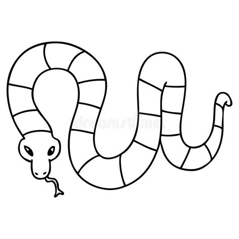 Line Drawing Quirky Cartoon Snake Stock Vector Illustration Of Quirky