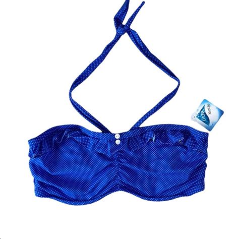 Freya Swim New Bikini Top Blue Polka Dot Freya 34f Poshmark