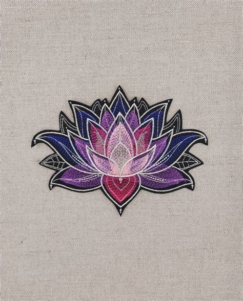 Lotus Flower Iron On Patch For Jacket Patches Etsy