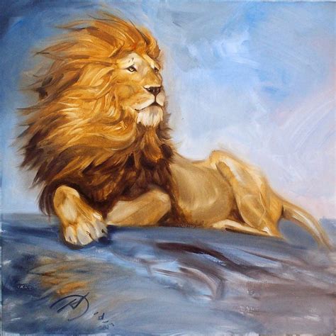 Lion Painting Oil Original Oil Painting on Canvas Animal | Etsy