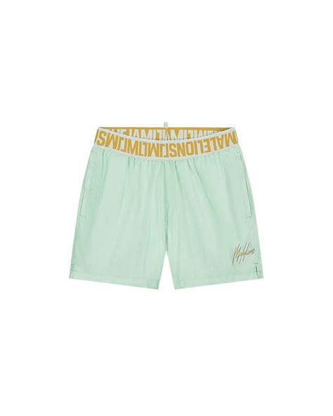 Malelions Men Venetian Swim Shorts Mint Gold Malelions