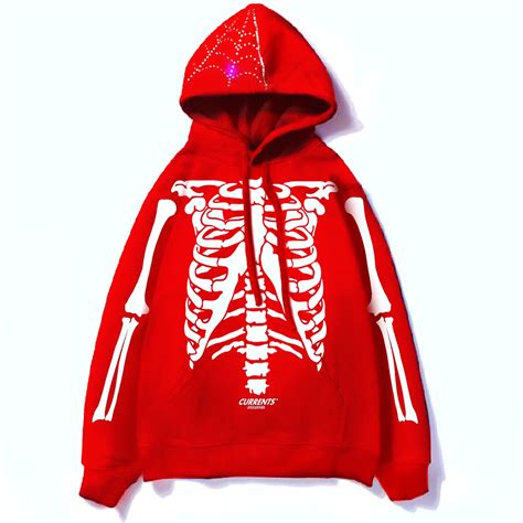 Women Y2k Zip Up Hoodie Skeleton Portrait Oversized Jacket Sweatshirt