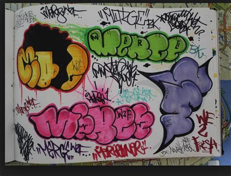 Black Book Full Of Throwies And Bubble Tags Graffiti Drawing