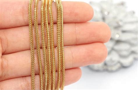 18k Solid Gold Foxtail Chain Foxtail Chain Foxtail Necklace Etsy