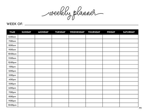 weekly planners   printables printabulk