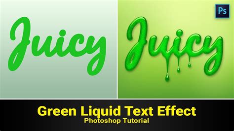 Green Liquid Text Effect In Photoshop Tutorial Creative Asik Youtube