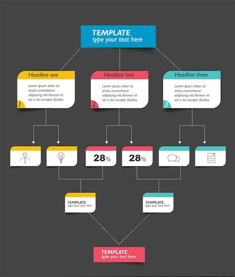 Elemento Infogr Fico De Esquema De Diagrama De Fluxograma Vetor Premium