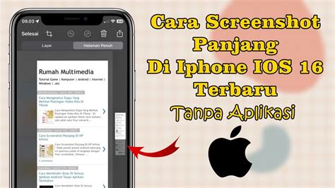 Cara Screenshot Panjang Di Iphone IOS 16 Terbaru Tanpa Aplikasi YouTube