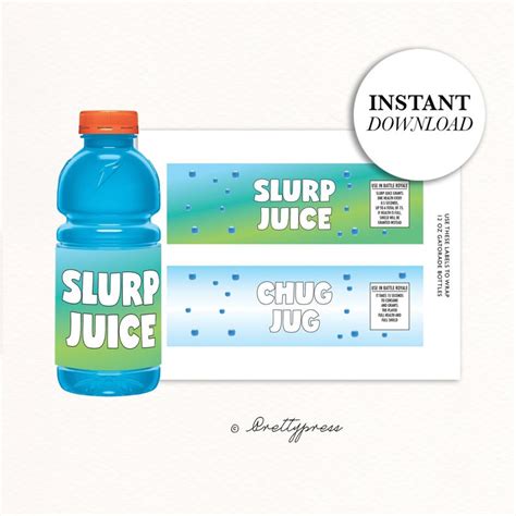 Gatorade Label Slurp Juice Chug Jug Printable Digital File Etsy