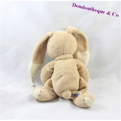 Doudou Lapin Bastien THE PLUSHIES COLLECTION BY LOMBOK Croix 20 Cm