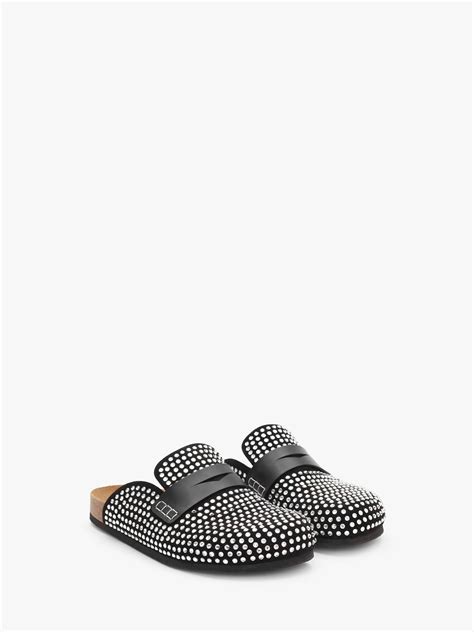 Crystal Loafer Mules In Black Jw Anderson Fr