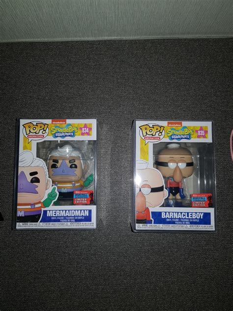 Modern 1970 Now Bobbleheads Nodders Spongebob Barnacle Boy And Mermaid Man Set 2020 Nycc Shared