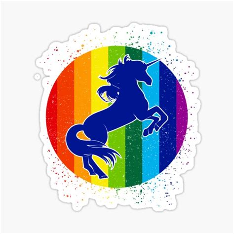 Pride Unicorn On A Rainbow Sticker For Sale By Teesbyginyard Redbubble