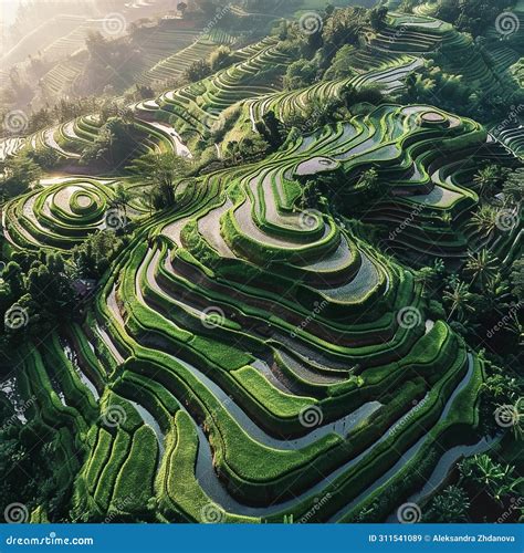 Rice Terraces are a Popular Tourist Attraction in Bali. Stock ...