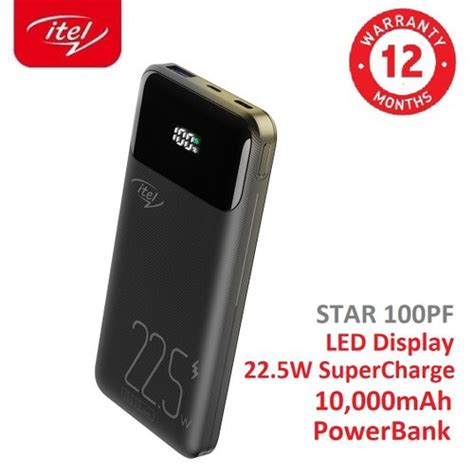 Itel 22 5W 4x Faster Charging 10000mAh Star 100PF Power Bank Welcome