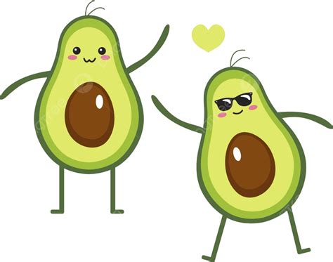 Lindo Dibujo Animado Aguacate Aislado Vector Ilustración Emoción Fondo