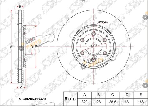 Тормозной диск SAT ST-40206-EB320, купить оригинальные запчасти в Киеве ...