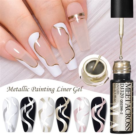 Meet Across Ml Metallic Painting Liner Gel Polish French Style Nail