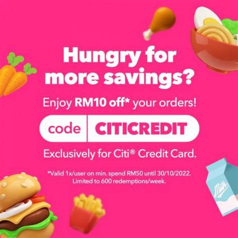 Now Till 30 Nov 2022 FoodPanda Citi Credit Card RM10 Off Promotion