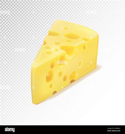 Dreieckiges Stück Käse Käse Symbol 3D Käse realistische Lebensmittel