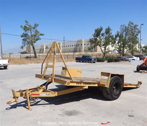 Zieman 14' Tilt Equipment Flatbed Trailer Single Axle S/A Pintle Hitch bidadoo | eBay