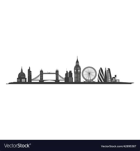 London skyline silhouette high quality Royalty Free Vector