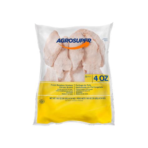 Boneless Skinless Sized Chicken Breast 4 Oz Agrosuper