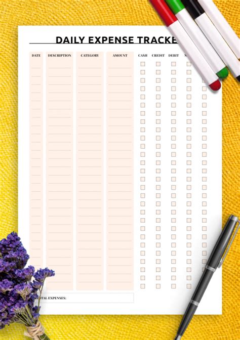 printable everyday expense tracker