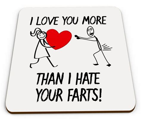 I Love You More Than I Hate Your Farts Novelty Glossy Mug Coaster Etsy