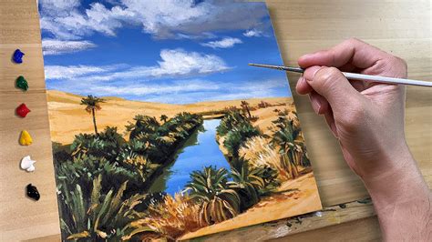 Desert Oasis Painting Acrylic Painting Correa Art Youtube