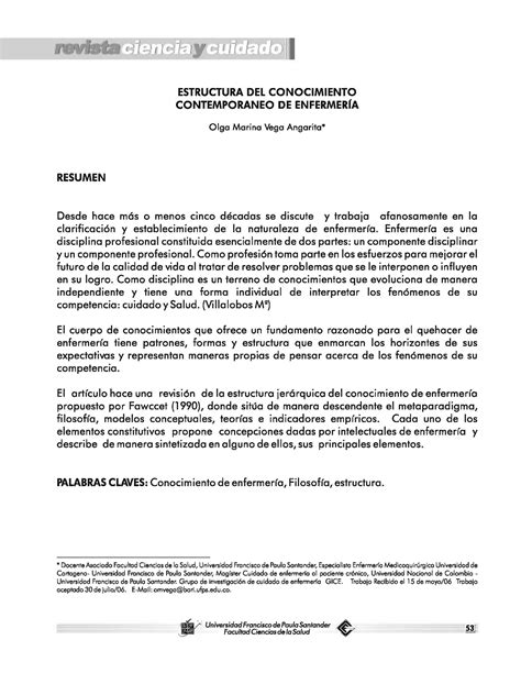 Solution Estructura Del Conocimiento Contemporaneo De Enfermeria