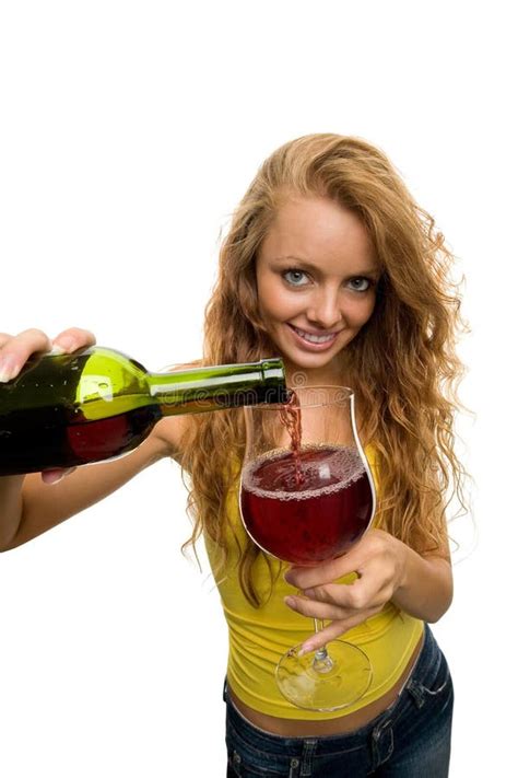 Girl Pours Wine Into A Glass Stock Photo Image Of Women Heterosexual